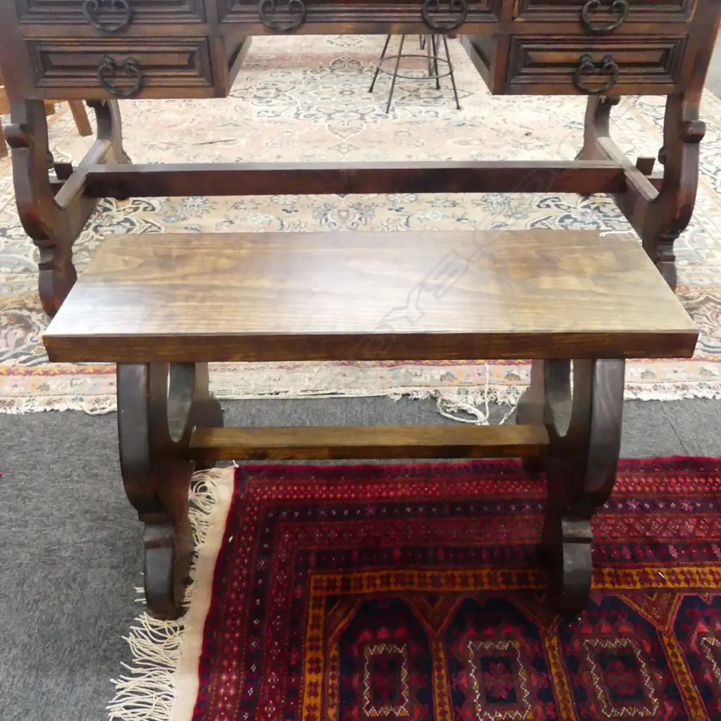 WOODEN BENCH SEAT, STRETCHER BASE W.800mm Image 1++