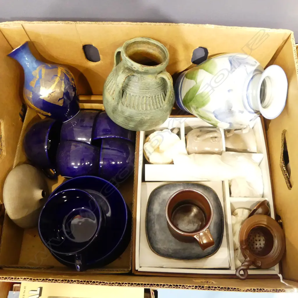2 POTTERY COFFEE SETS  & PCS STUDIO POTTERY Image 1++