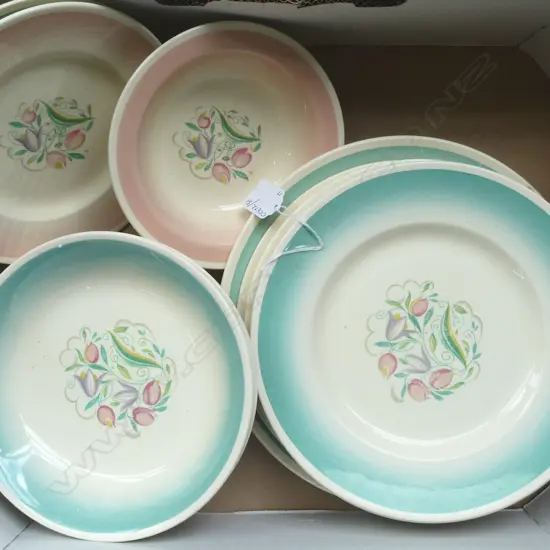 17 PC SUSIE COOPER ASST. DRESDEN SPRAY DINNER WARE LUNCH PLATES, BOWLS ETC 