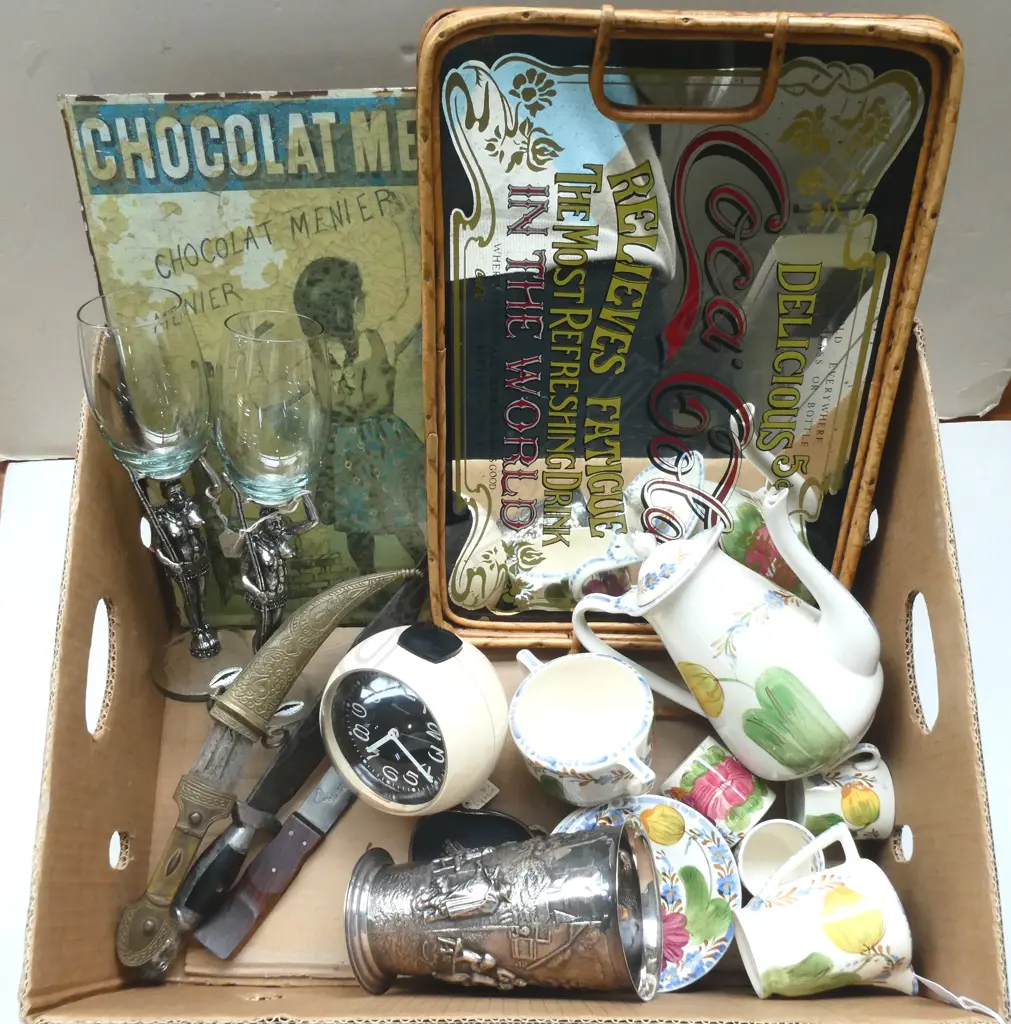 PR WINE GLASSES, TRAY, CLOCK, BELLE FIORE ETC Image 1++