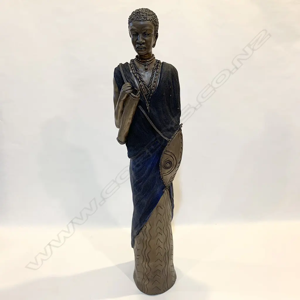 'SOUL JOURNEYS' LTD. ED. MASAI FIGURE, PAINTED RESIN H.530mm + BOX Image 1++