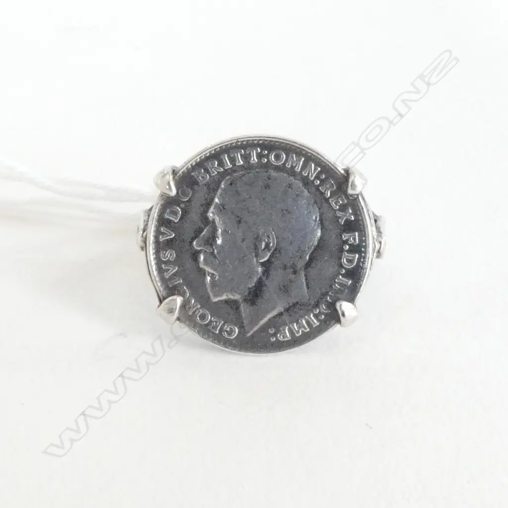 1919 STERLING SILVER COIN RING, 3.4gm (CD5206) SIZE M Image 1++