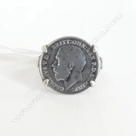 1919 STERLING SILVER COIN RING, 3.4gm (CD5206) SIZE M
