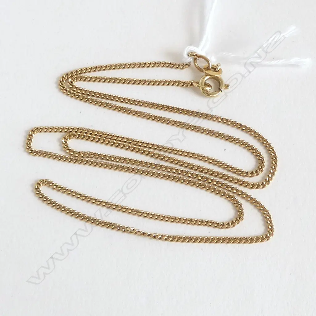 14ct YELLOW GOLD FINE LINK NECK CHAIN L.480mm 4.32gms Image 1++
