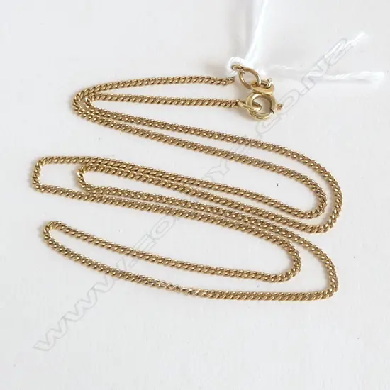 14ct YELLOW GOLD FINE LINK NECK CHAIN L.480mm 4.32gms