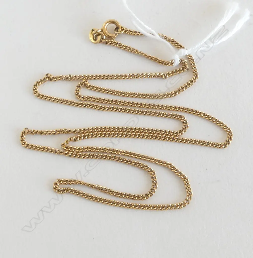 9ct YELLOW GOLD FINE NECK CHAIN L.500mm 3.9gms Image 1++