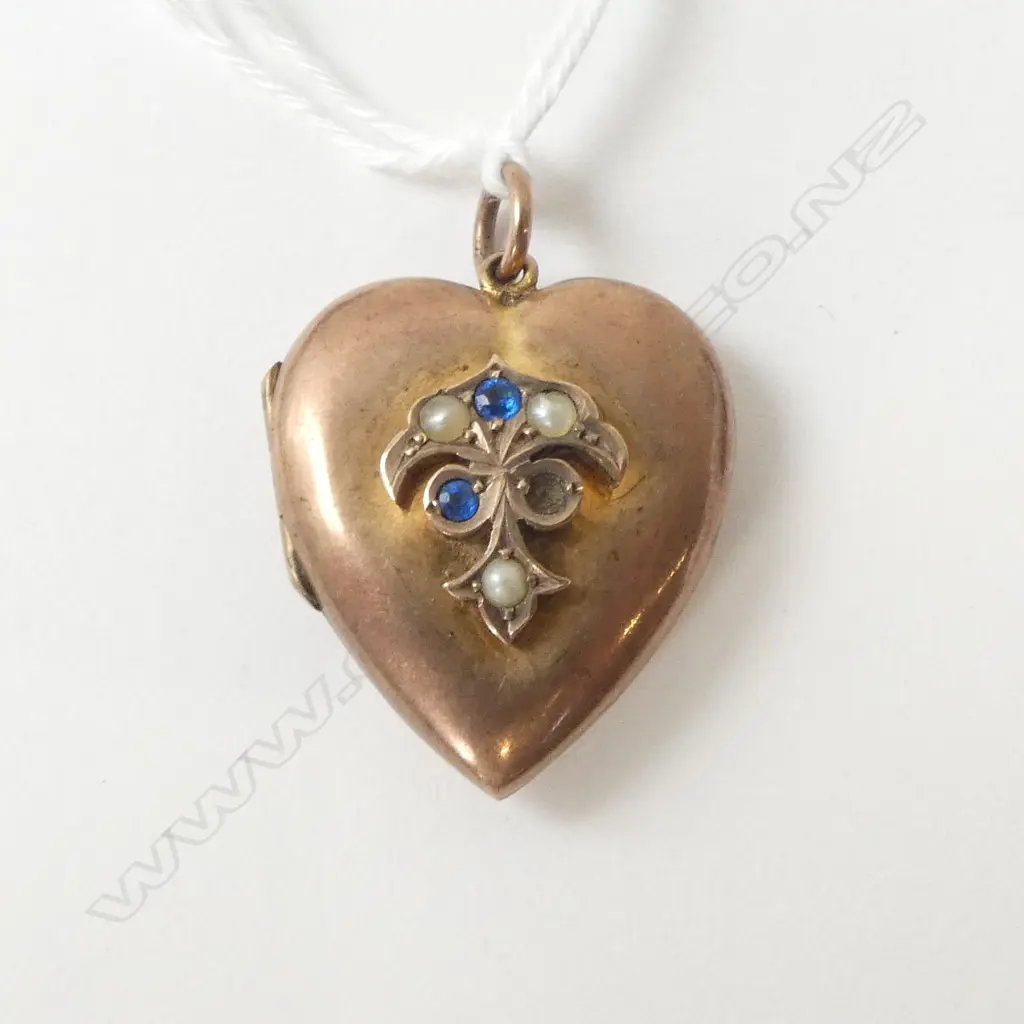 9CT ROSE GOLD HEART WITH ONE BLUE STONE MISSING 4GMS  Image 1++