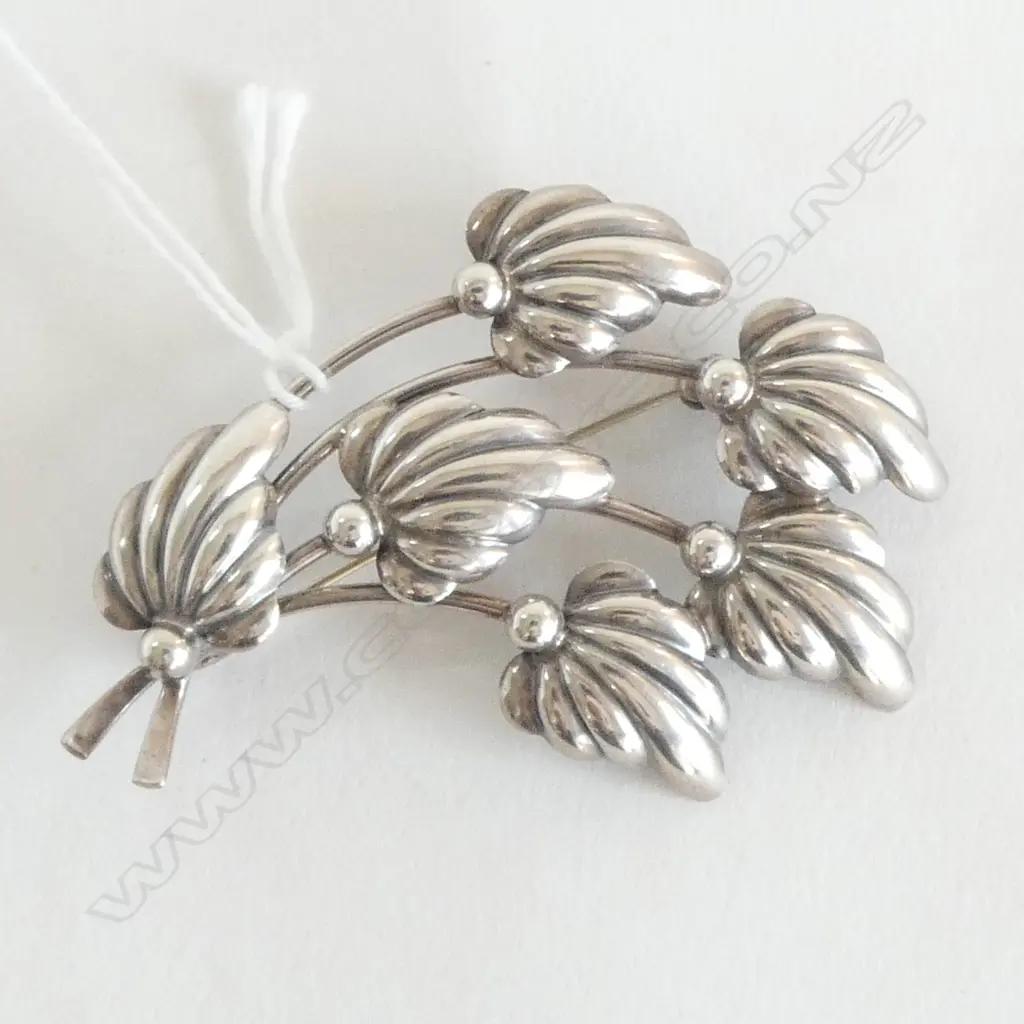 DANISH SILVER BROOCH, STAMPED N.E FROM (CD12025) Image 1++