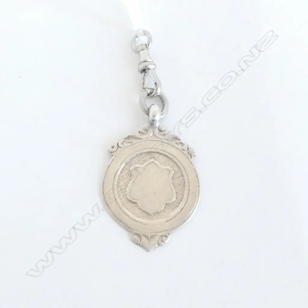 STERLING SILVER HALLMARKED FOB with clip attached Image 1++