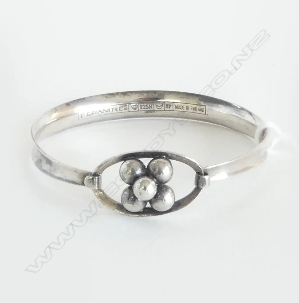 SML FINNISH SILVER BANGLE, E.GRANIT & CO. STAMPED, 10.7gm (CD12683) Image 1++