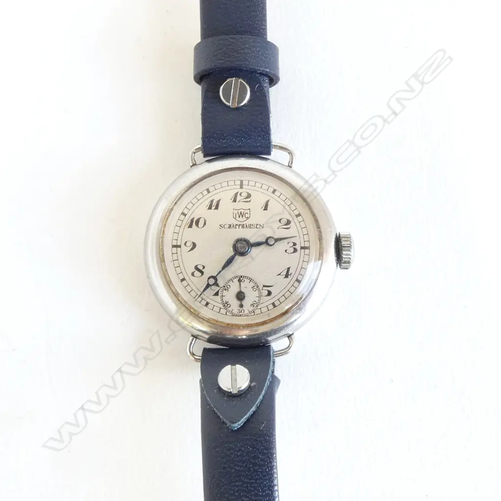 1920'S IWC LADIES WRISTWATCH modern leather strap silver? case Image 1++