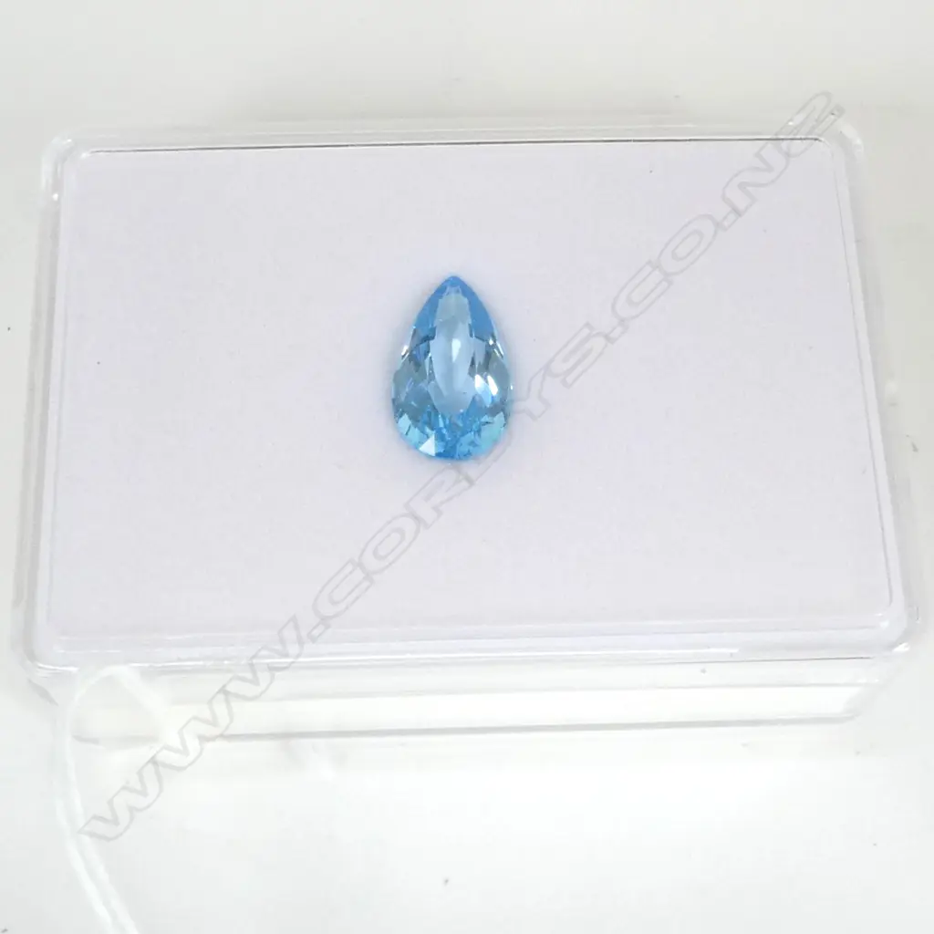 PEAR CUT BLUE TOPAZ, 15.08ct, w AIG REPORT Image 1++