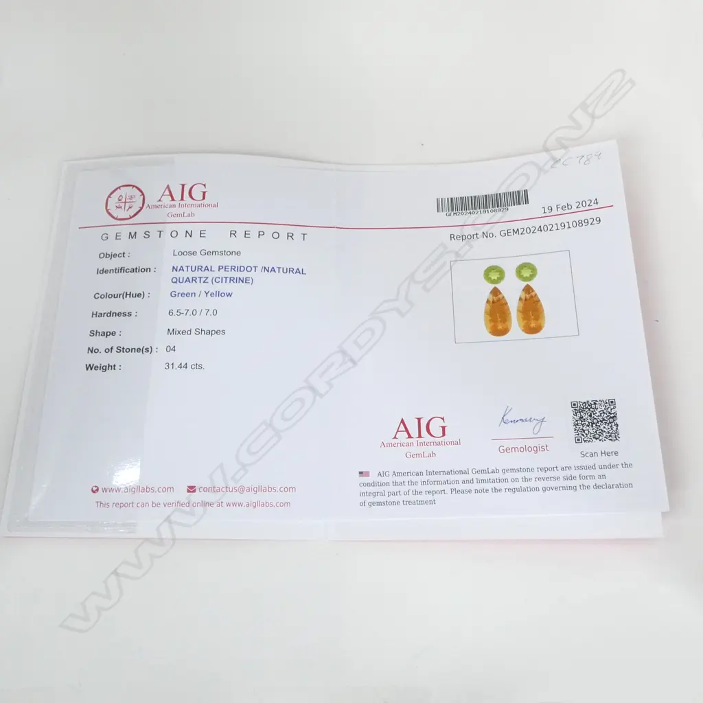 SET - PR ROUND CUT PERIDOTS & PEAR CUT CITRINES, 31.44ct, w AIG REPORT Image 1++