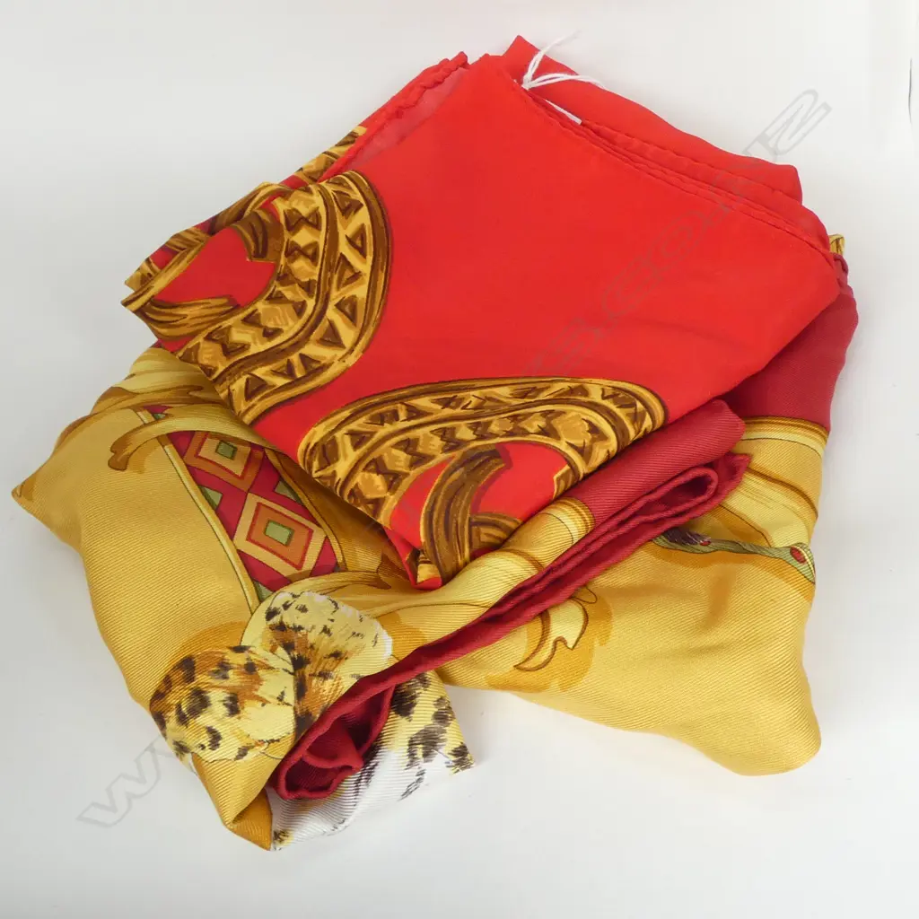 2 SILK SCARVES; CHANEL & SALVATORE FERRAGAMO Image 1++