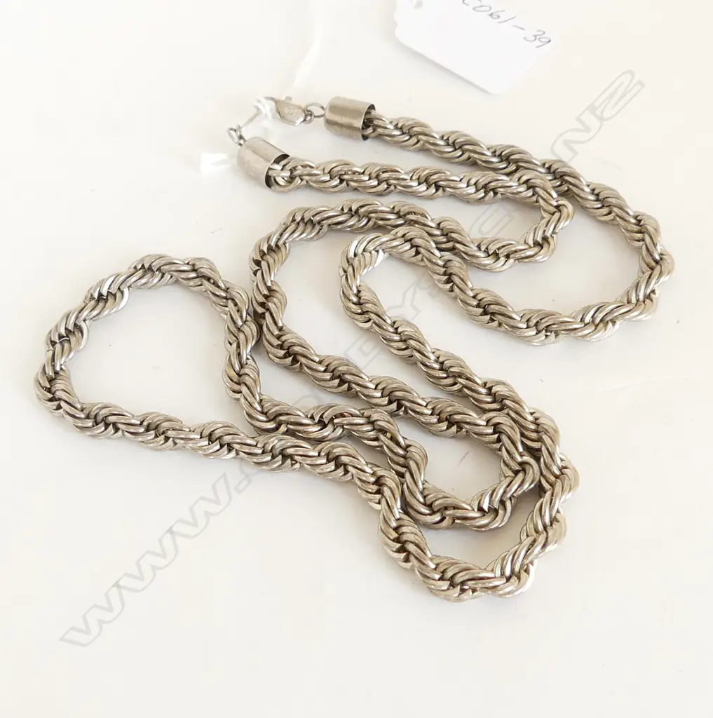 SUBSTANTIAL SILVERPLATE ROPE CHAIN, L.720mm... Image 1++