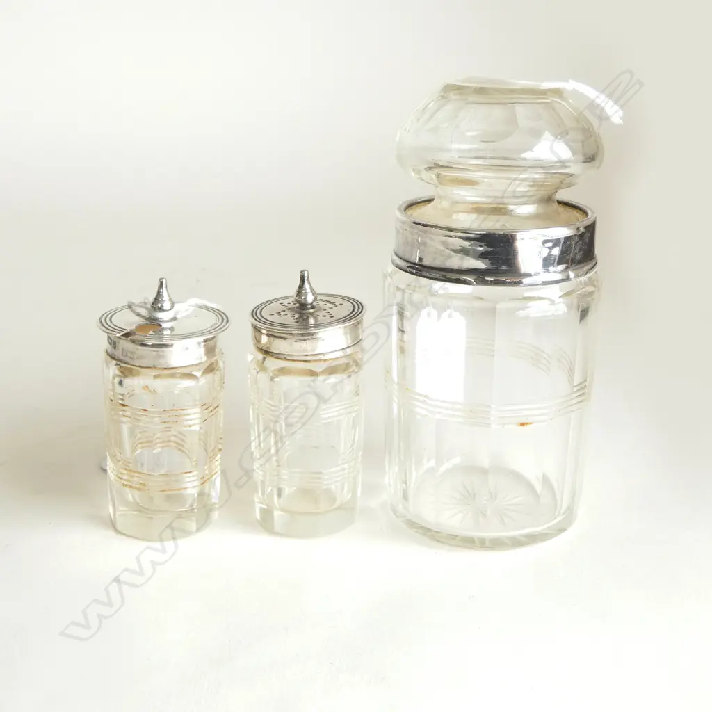 3 S/SILVER TOPPED POTS Image 1++