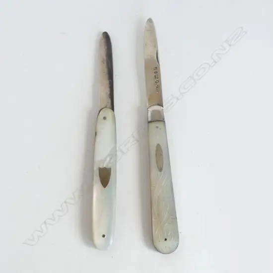 2 STERLING SILVER MOP POCKET KNIVES