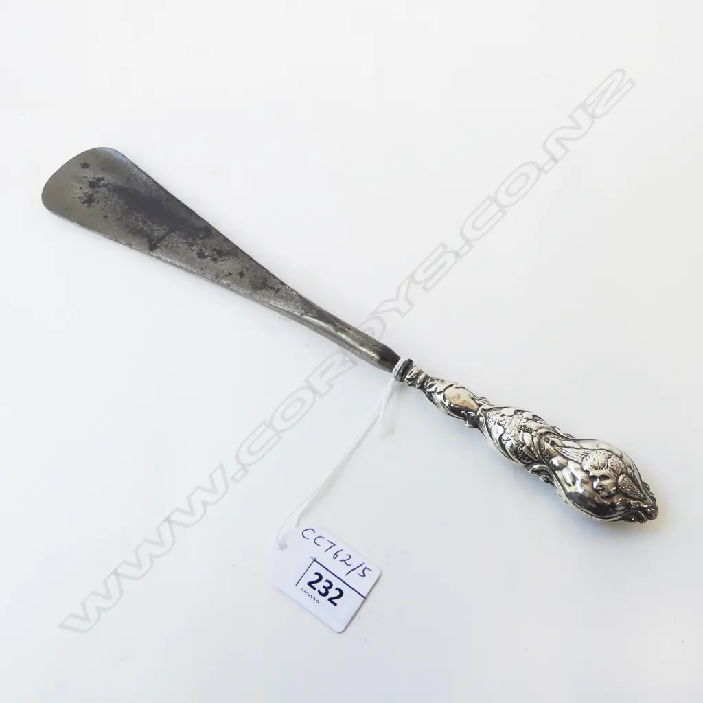 LARGE STG SILVER SHOEHORN ‘ANGELS’ BIRMINGHAM 1905, L.275MM Image 1++