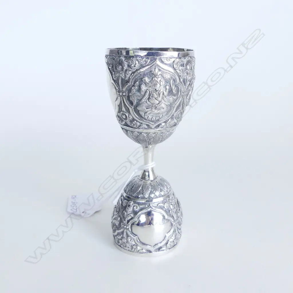 INDIAN LATE 19thC/ EARLY 20thC SILVER SPIRIT MEASURE or JIGGER, 75gm (CD4475) Image 1++