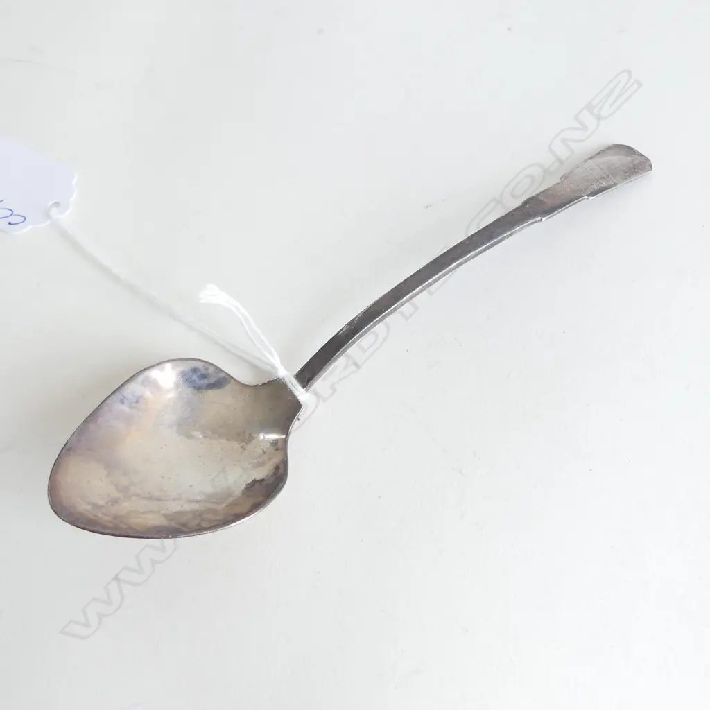NZ Arts & Crafts 1930's/1940's SILVER JAM or PRESERVE SPOON MABEL CAYGILL CHCH? 26gms. hammered finish. Engraved mark Image 1++