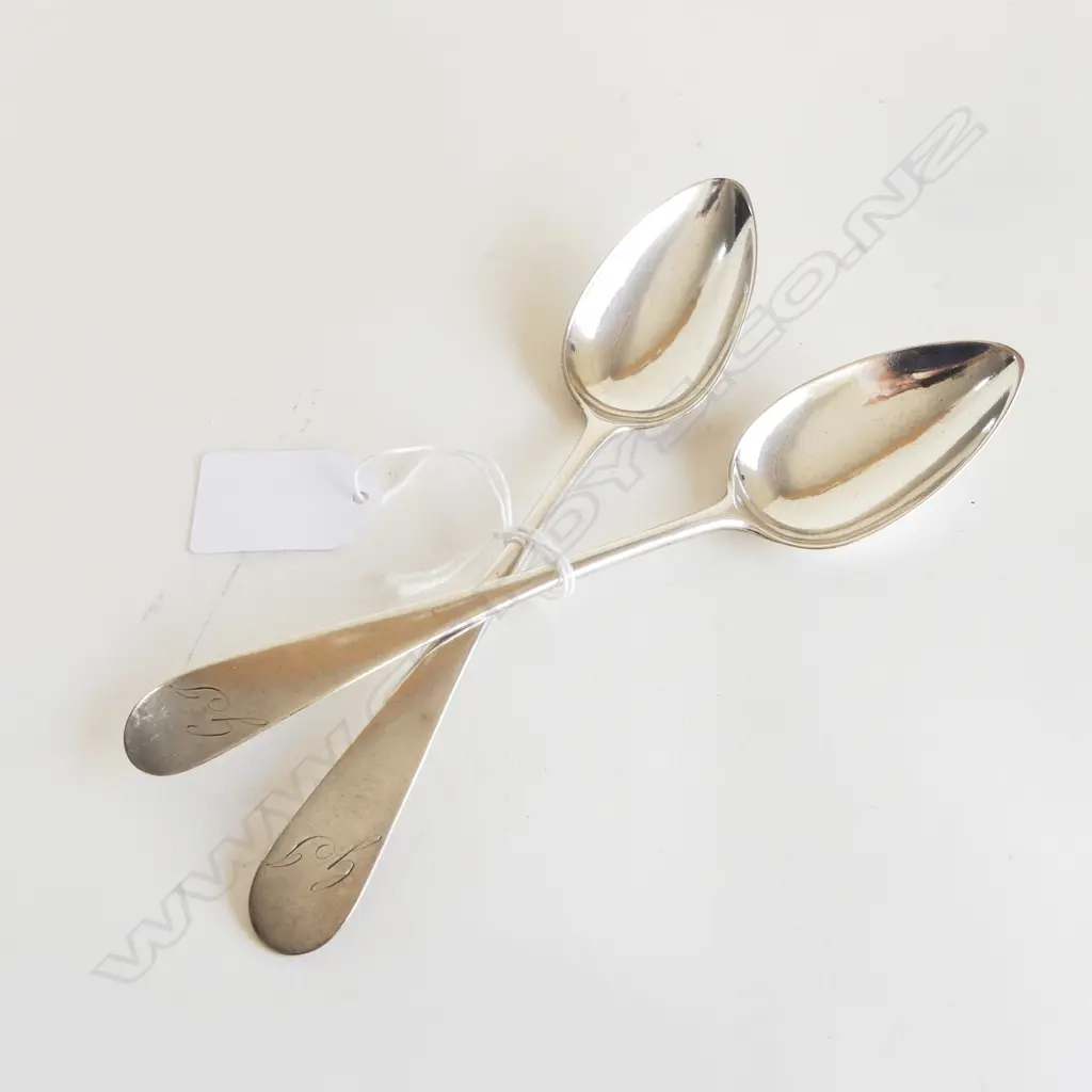 PR SILVER DESSERT SPOONS, EDIN. 1804, 58gm (CD7785) Image 1++
