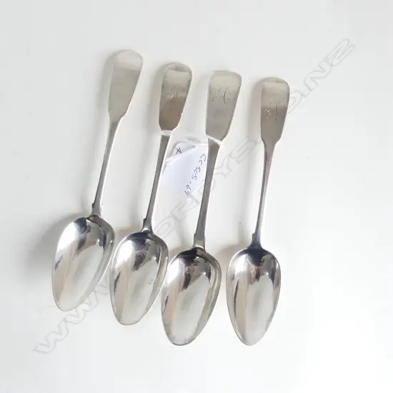 SET 4 SILVER DESSERT SPOONS, DUBLIN 3x1815 & 1x1824, 129gms (CD7785)
