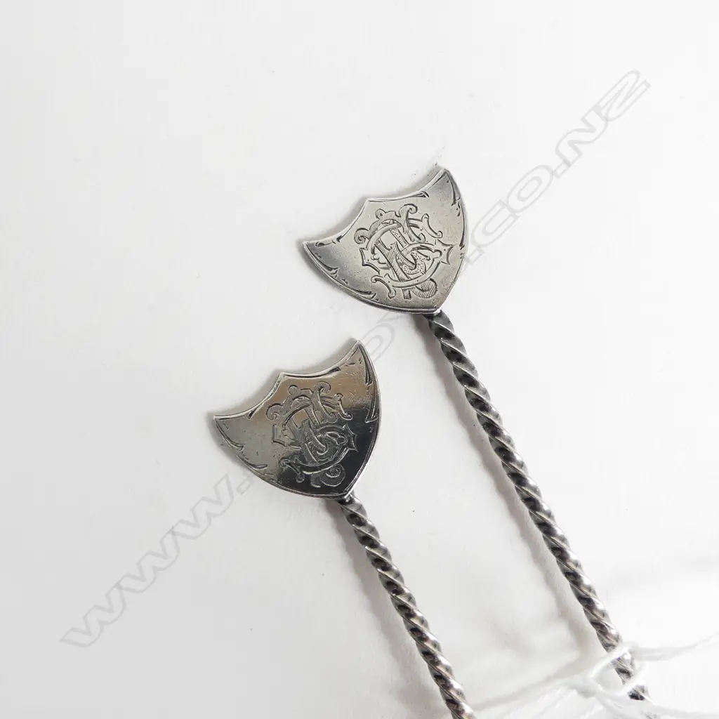 PR COLONIAL NZ SILVER TEASPOONS by WILLIAM HENRY NETTLESHIP, 24gm (CD7785) Image 1++