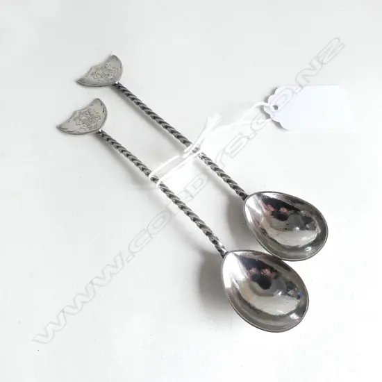 PR COLONIAL NZ SILVER TEASPOONS by WILLIAM HENRY NETTLESHIP, 24gm (CD7785)