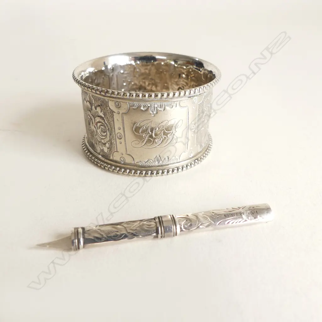 S/SILVER TOOTHPICK & UNMARKED NAPKIN RING Image 1++
