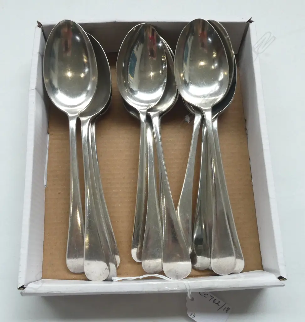 13 SILVER PLATED SERVING SPOONS JAMES DIXON SHEFFIELD ETC, L.215MM Image 1++
