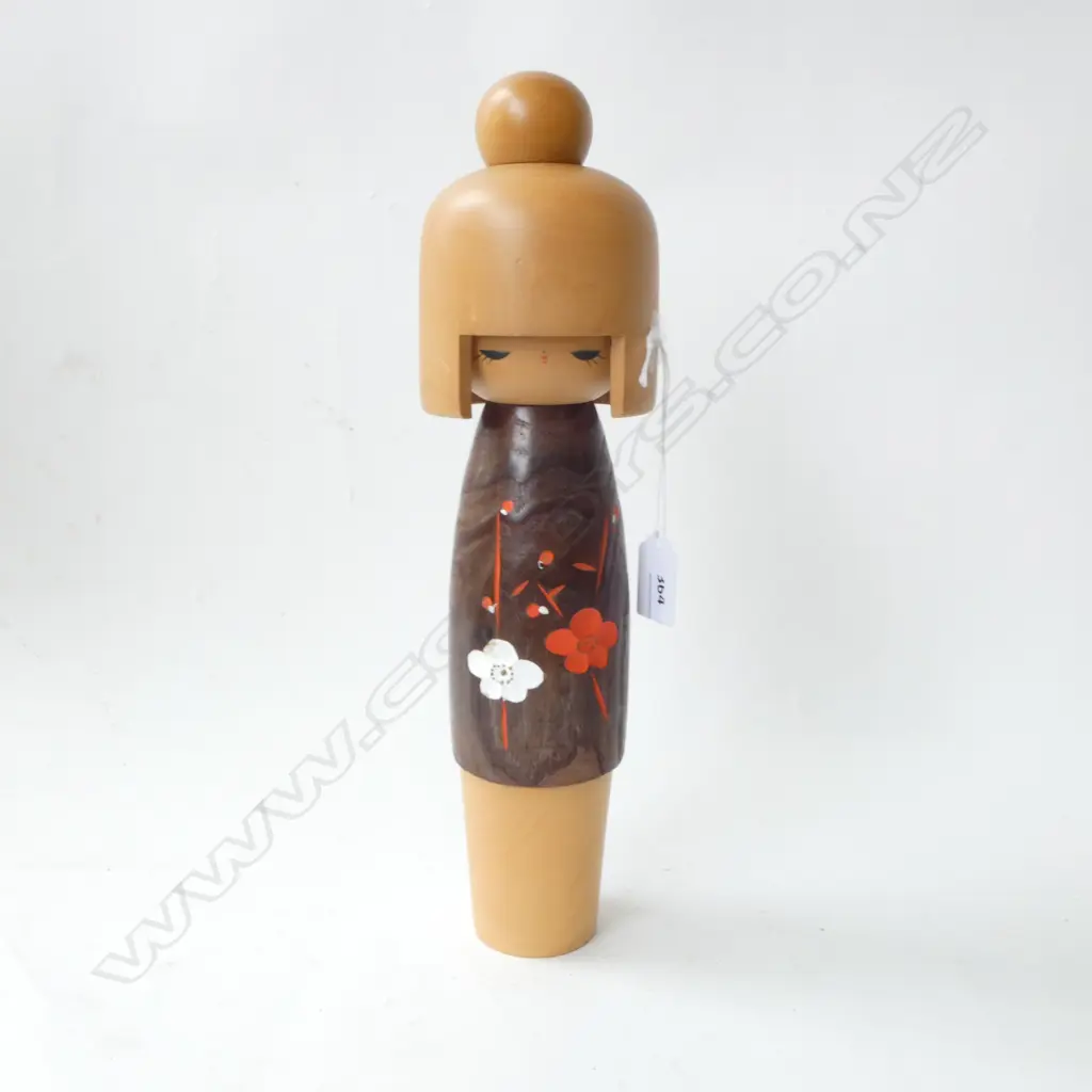 LARGE KOKESHI MID CENTURY DOLL SIGNED H350MM Image 1++