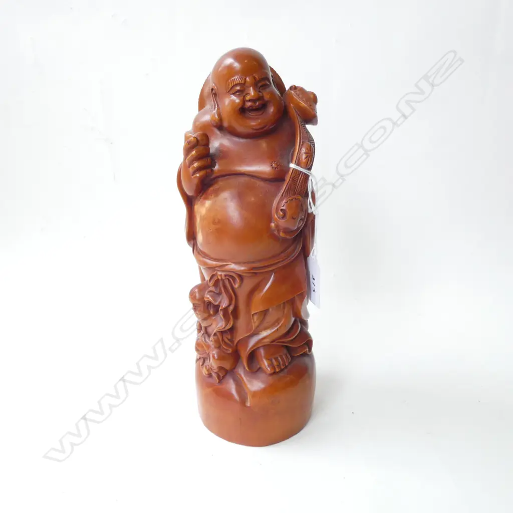 CARVED WOODEN BUDDHA H.270mm Image 1++