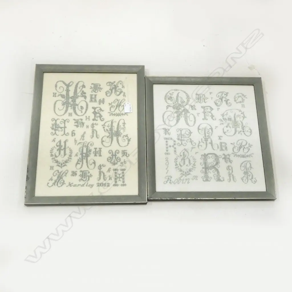 2 FRAMED SAMPLERS 400x290mm Image 1++