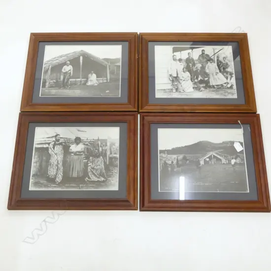 4 EARLY 20thC PHOTO REPRINTS OF MAORI (2 BURTON BROS.) 235x315mm