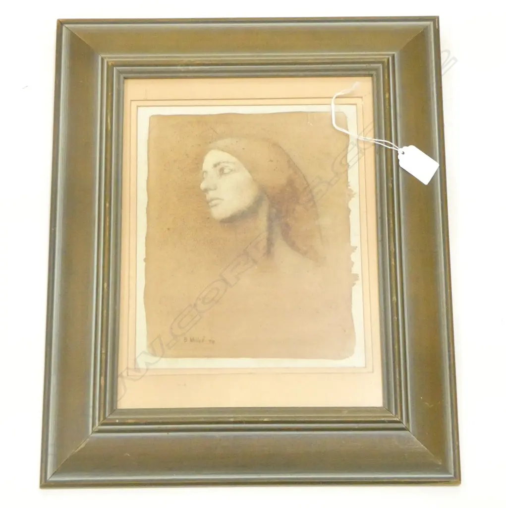 B. MILLER, PORTRAIT OF A WOMAN, MIXED MEDIA, '79 235x185mm Image 1++