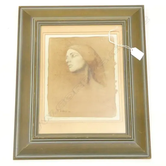 B. MILLER, PORTRAIT OF A WOMAN, MIXED MEDIA, '79 235x185mm