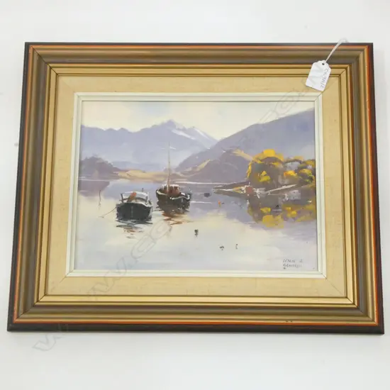 LESLIE A. CAMPBELL (b. 1925) 'TRANQUIL WATERS - WANAKA' OIL ON BOARD, 215x290mm