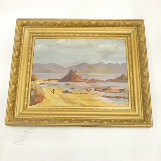 ARTIST UNKNOWN, COASTAL LANDSCAPE, OIL ON BOARD 405x540mm