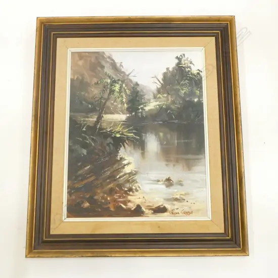 RON GRIBBLE (b. 1949), BUSH STREAM, OIL ON BOARD, 500x395mm