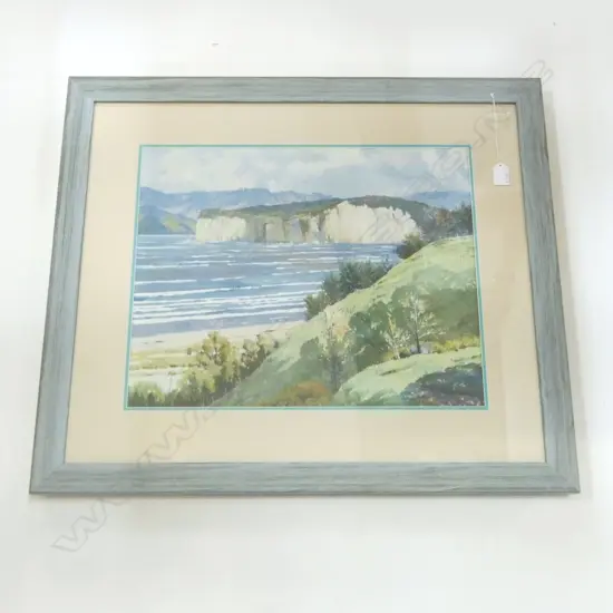J. CHARLTON EDGAR 1903-76, COASTAL LANDSCAPE, OIL 390x490mm