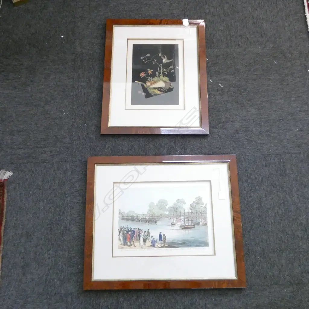 2 PRINTS; G. A. AUDSLEY 335x245mm & ACTION BETWEEN BRITISH & AMERICAN FIGATES ON THE SERPENTINE, HYDE PARK, LONDON 1814 Image 1++