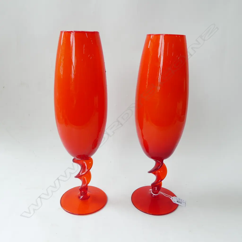 PR ORANGE MURANO VASES H.380mm Image 1++