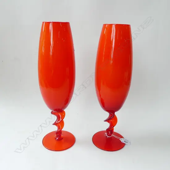 PR ORANGE MURANO VASES H.380mm