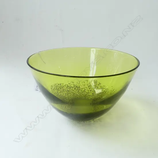 LYNDSAY PATTERSON GREEN ART GLASS BOWL H.155mm, 245mm