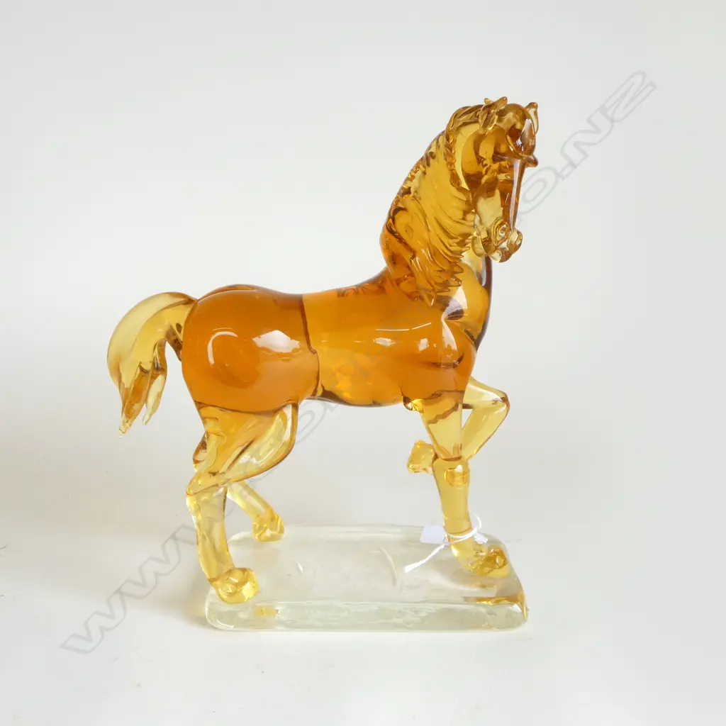 LG ART GLASS HORSE SCULPTURE W.210 H.250mm Image 1++