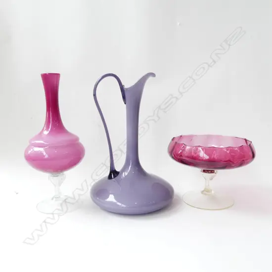1 PC VENETIAN GLASS; PURPLE