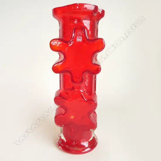 1970's ERKKITAPIO SIIRONEN DESIGNED 'KASPERI' VASE MADE BY RIIHIMAKI/ RIIHIMAEN  FINLAND (label attached) H.300mm