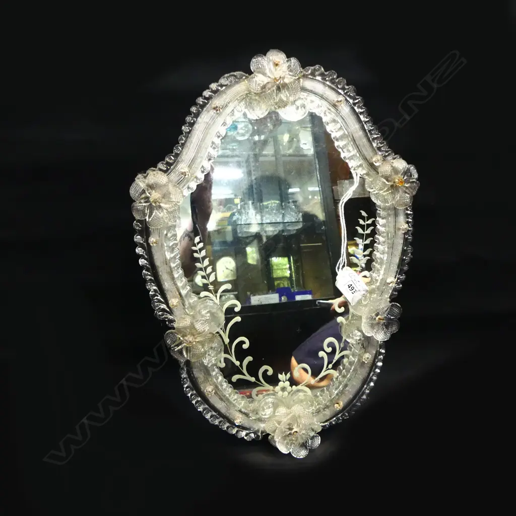 VENETIAN GLASS SHIELD FORM MIRROR H.400mm (FAULTS) Image 1++