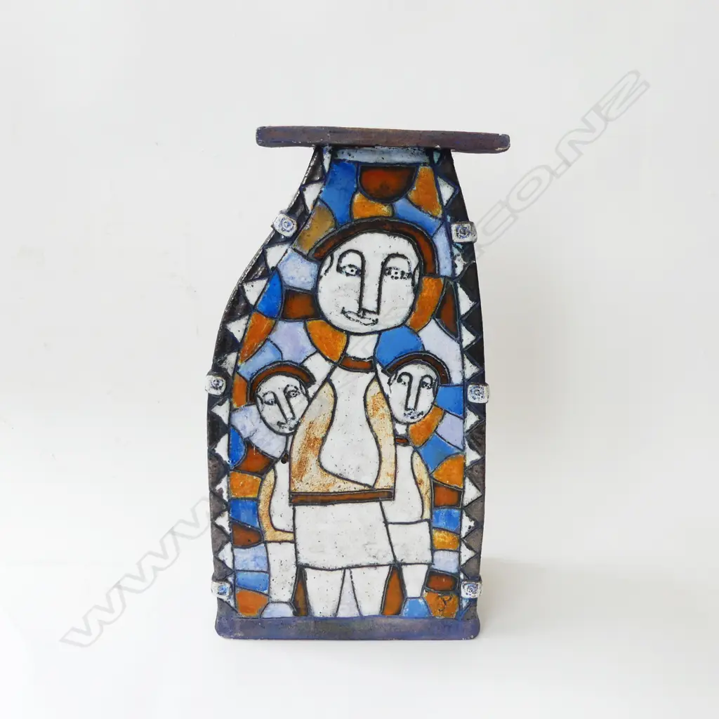 SLAB POTTERY VASE SIGNED 'JP' H.340mm Image 1++