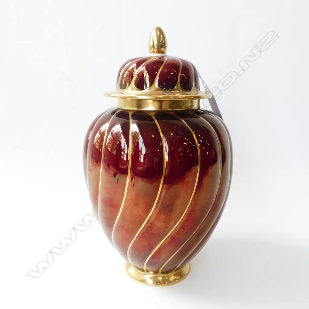 ROUGE ROYALE CARLTONWARE LIDDED  VASE H240MM Image 1++